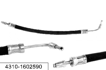 4310-1602590 Шланг ПГУ (пневмогидроусилитель) вездехода с углом наклона 90 градусов L=370мм штуцер12/штуцер12, Наб.Челны