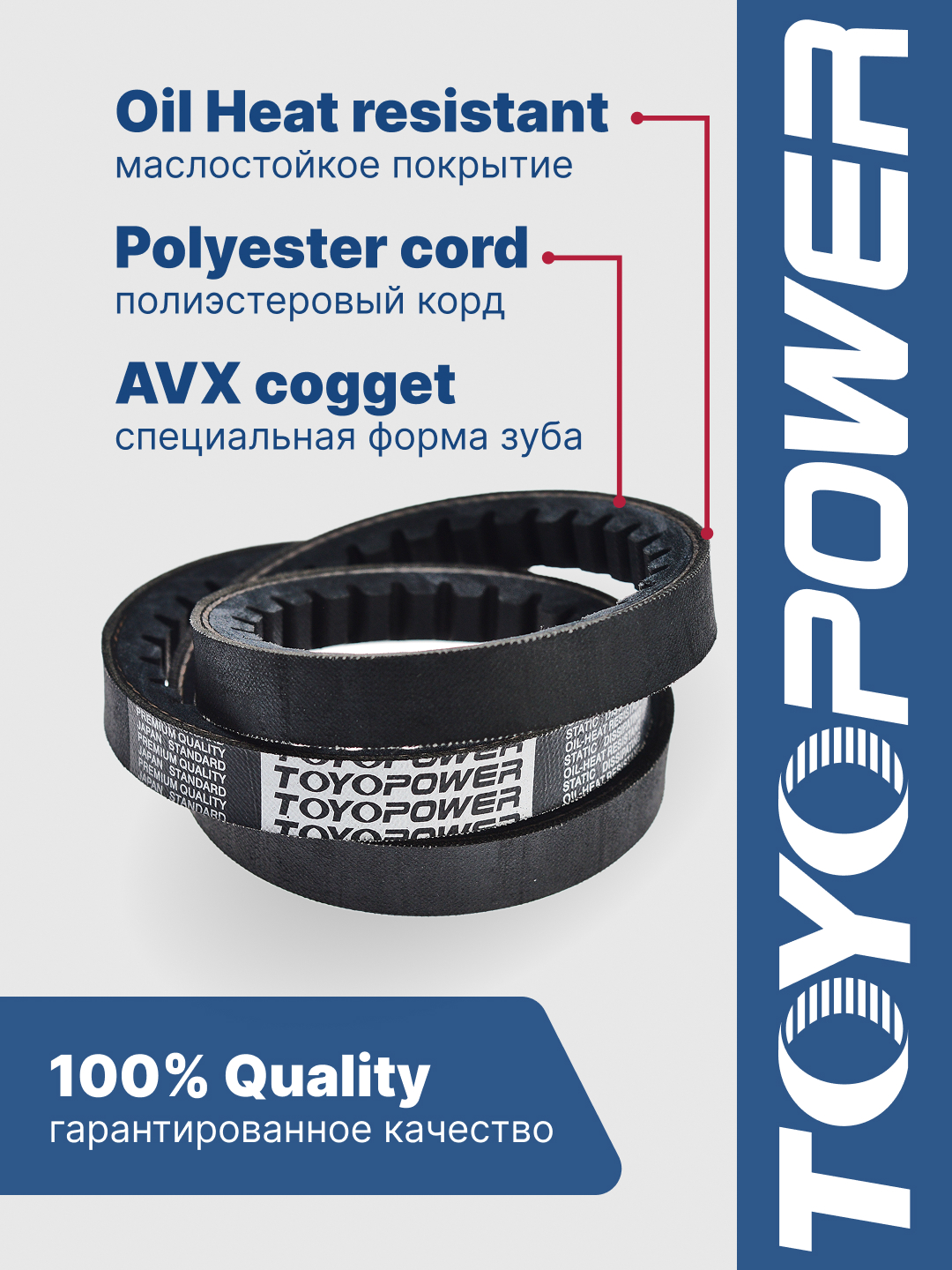 AVX21*14*1650 Ремень зубчатый TOYOPOWER для а/м ЗИЛ, УРАЛ, ЛАЗ 130-3407209