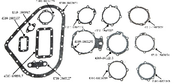 4310-1802000У Ремкомплект на раздаточную коробку (14 наим./15 шт.) паронит, КАМРТИ