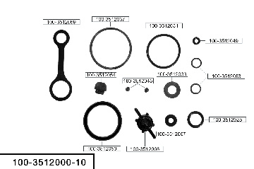 100-3512000-10# Ремкомплект РДВ (регулятор давления воздуха) РТИ+пластмасса