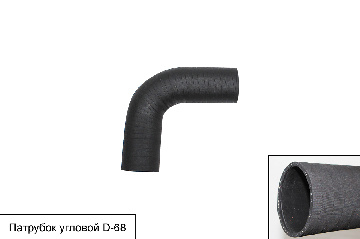 Патрубок# угловой D=68мм (200*200)^90